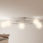 Casa si Gradina - Corpuri si surse de iluminat - Veioze si lampi - Lampadare - Plafoniera cu abajururi din plasa de sarma, 5 becuri LED G9 - Infinity.ro