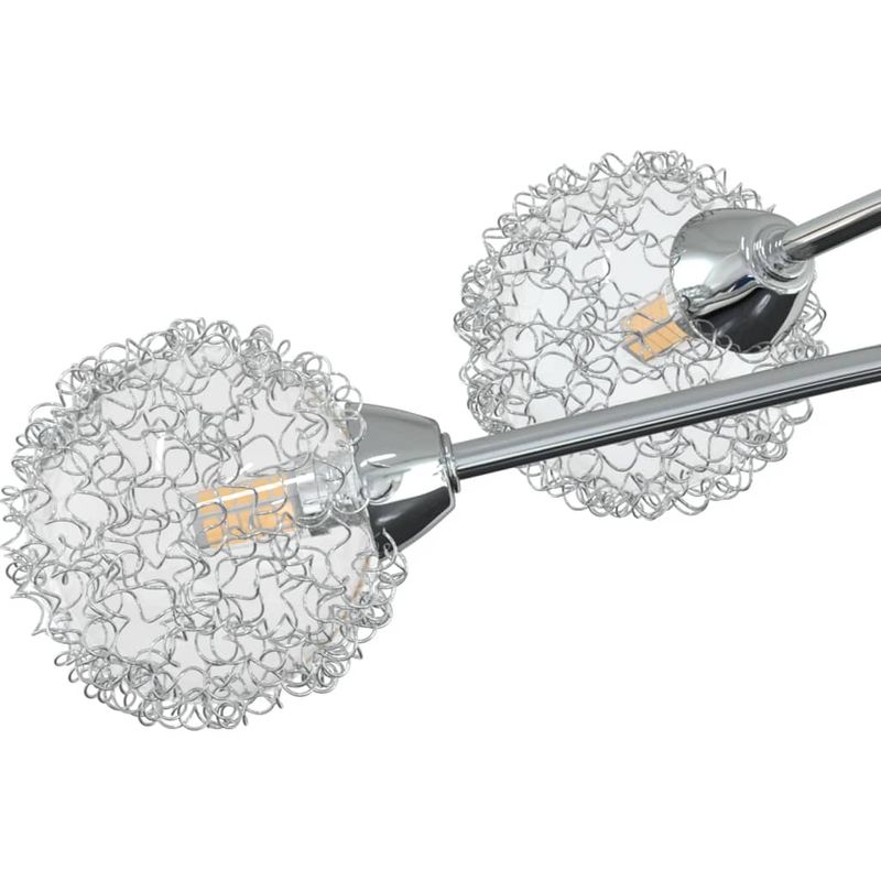 Casa si Gradina - Corpuri si surse de iluminat - Veioze si lampi - Lampadare - Plafoniera cu abajururi din plasa de sarma, 5 becuri LED G9 - Infinity.ro