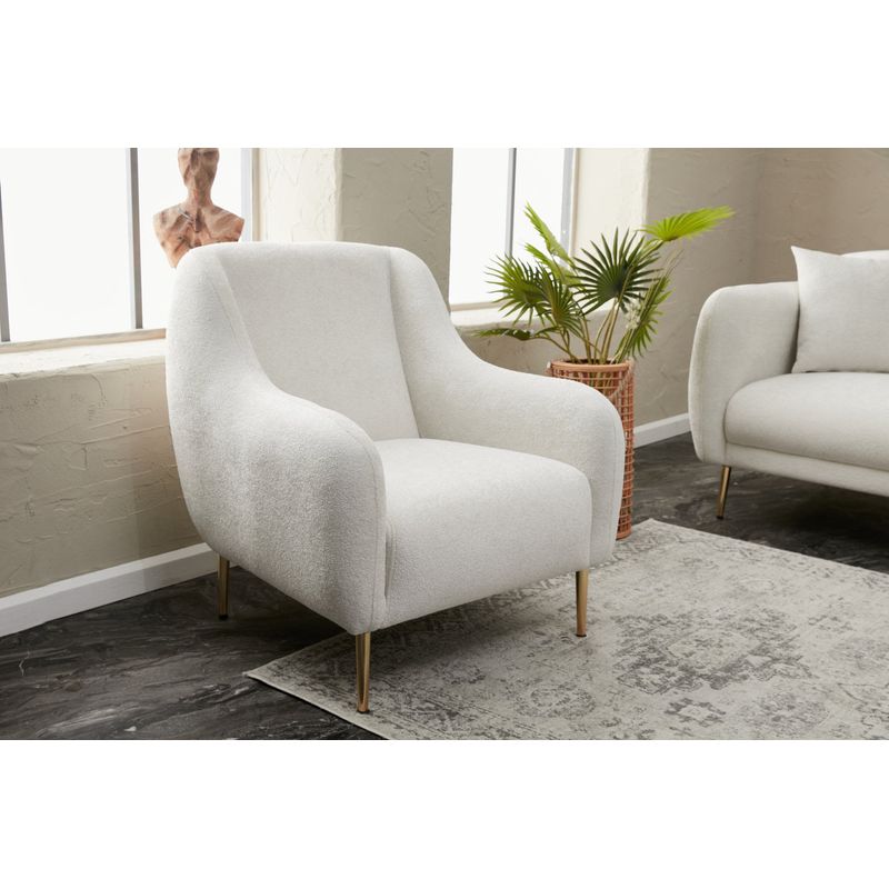 Casa si Gradina - Mobilier - Scaune si fotolii - Fotolii - Fotoliu, Hanah Home, lemn de fag, crem auriu, 77x77x70 cm - Infinity.ro