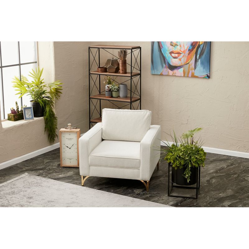 Casa si Gradina - Mobilier - Scaune si fotolii - Fotolii - Fotoliu, Atelier Del Sofa, lemn fag, crem auriu, 90x83x91 cm - Infinity.ro