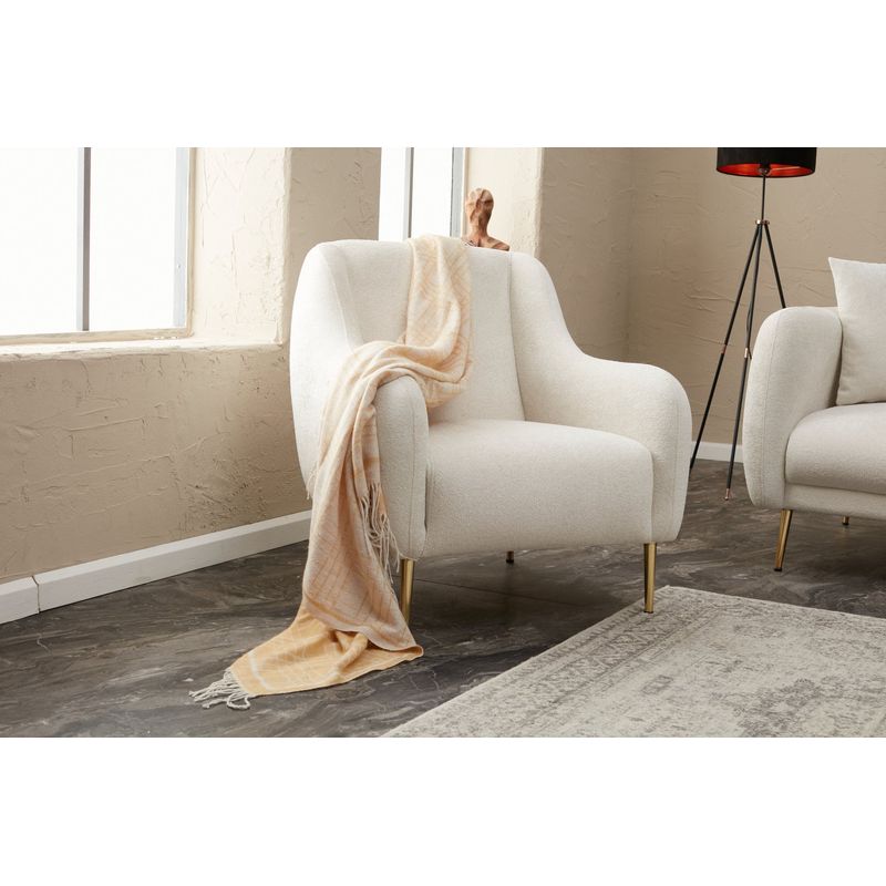 Casa si Gradina - Mobilier - Scaune si fotolii - Fotolii - Fotoliu, Hanah Home, lemn de fag, crem auriu, 77x77x70 cm - Infinity.ro