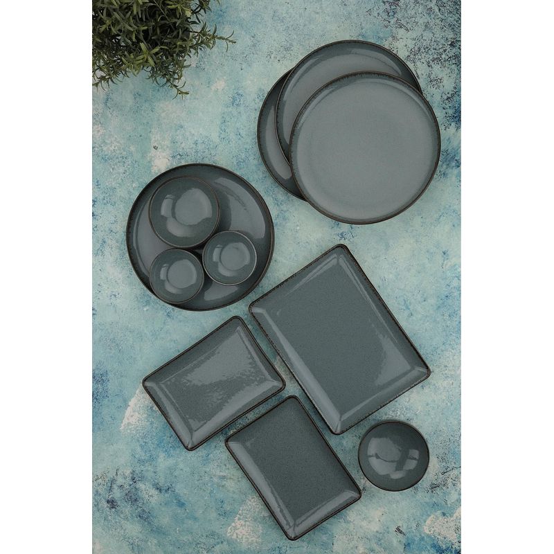 Casa si Gradina - Bucatarie si vesela - Vesela si tacamuri - Servicii de masa - Set mic dejun, Hermia, portelan, antracit, 14 piese - Infinity.ro