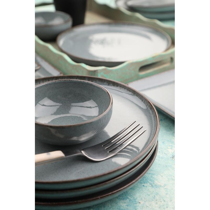 Casa si Gradina - Bucatarie si vesela - Vesela si tacamuri - Servicii de masa - Set mic dejun, Hermia, portelan, antracit, 14 piese - Infinity.ro