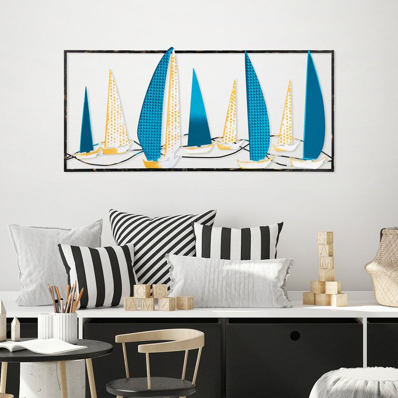 Casa si Gradina - Decoratiuni - Decoratiuni perete - Accesoriu decorativ de perete, Wallxpert, metal, multicolor, 90x40 cm, realizat manual - Infinity.ro