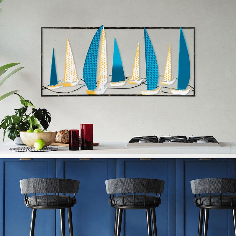Casa si Gradina - Decoratiuni - Decoratiuni perete - Accesoriu decorativ de perete, Wallxpert, metal, multicolor, 90x40 cm, realizat manual - Infinity.ro