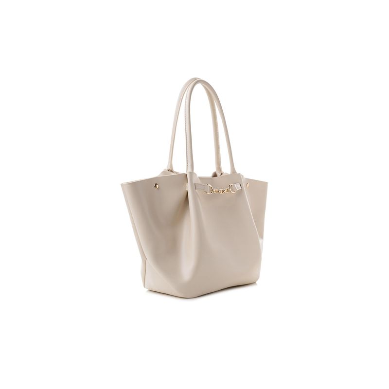 Fashion, accesorii si bijuterii - Femei - Accesorii femei - Genti si rucsacuri femei - Geanta tote, Lucky Bees, piele polivinilica, crem, 28x10x17 cm - Infinity.ro