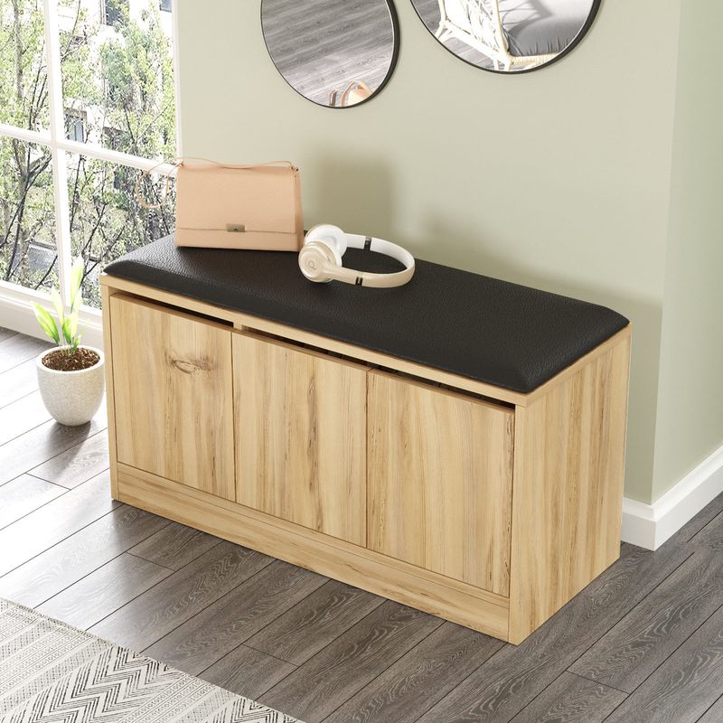 Casa si Gradina - Mobilier - Dulapuri si sifoniere - Dulapuri pantofi - Dulap pantofi, Hanah Home, pal melaminat, stejar, 89.6x45.8x35.5 cm - Infinity.ro