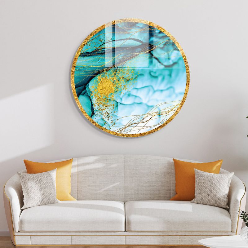 Casa si Gradina - Decoratiuni - Tablouri - Tablou decorativ, Wallxpert, sticla calita, multicolor, diametru 60 cm, 698GLS1499 - Infinity.ro
