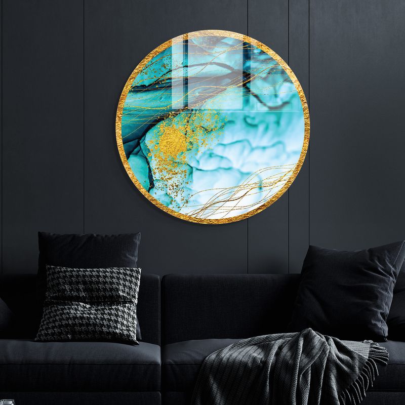 Casa si Gradina - Decoratiuni - Tablouri - Tablou decorativ, Wallxpert, sticla calita, multicolor, diametru 60 cm, 698GLS1499 - Infinity.ro
