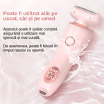 Ingrijire personala si Cosmetice - Aparate & accesorii ingrijire personala - Aparate de ras si tuns - Aparate de ras electrice - Aparat de ras electric 2 in 1 pentru femei, rezistent la apa IPX7, ecran LCD, capacitate baterie 800mAh, Roz - Infinity.ro
