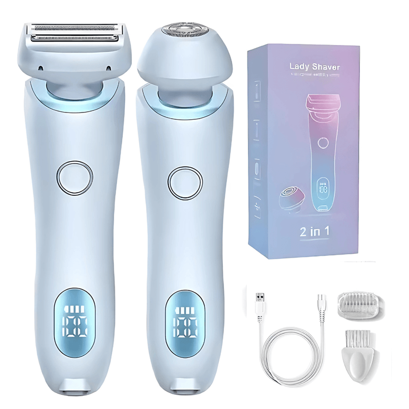 Ingrijire personala si Cosmetice - Aparate & accesorii ingrijire personala - Aparate de ras si tuns - Aparate de ras electrice - Aparat de ras electric 2 in 1, 2 capete interschimbabile, rezistent la apa IPX7, capacitate baterie 800mAh - Infinity.ro