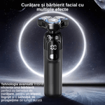 Ingrijire personala si Cosmetice - Aparate & accesorii ingrijire personala - Aparate de ras si tuns - Aparate de ras electrice - Aparat de ras profesional, 4 in 1, 3 piepteni, lame duble, display LED, 800 mAh, 8W, rezistent la apa, Negru - Infinity.ro