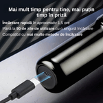 Ingrijire personala si Cosmetice - Aparate & accesorii ingrijire personala - Aparate de ras si tuns - Aparate de ras electrice - Aparat de ras profesional, 4 in 1, 3 piepteni, lame duble, display LED, 800 mAh, 8W, rezistent la apa, Negru - Infinity.ro