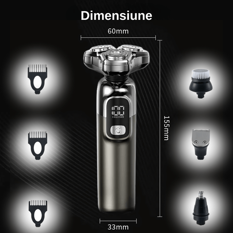 Ingrijire personala si Cosmetice - Aparate & accesorii ingrijire personala - Aparate de ras si tuns - Aparate de ras electrice - Aparat de ras profesional, multifunctional 4 in 1, lame duble, capete flotante, 800 mAh, 8W, rezistent la apa - Infinity.ro