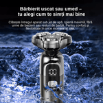 Ingrijire personala si Cosmetice - Aparate & accesorii ingrijire personala - Aparate de ras si tuns - Aparate de ras electrice - Aparat de ras profesional, multifunctional 4 in 1, lame duble, capete flotante, 800 mAh, 8W, rezistent la apa - Infinity.ro