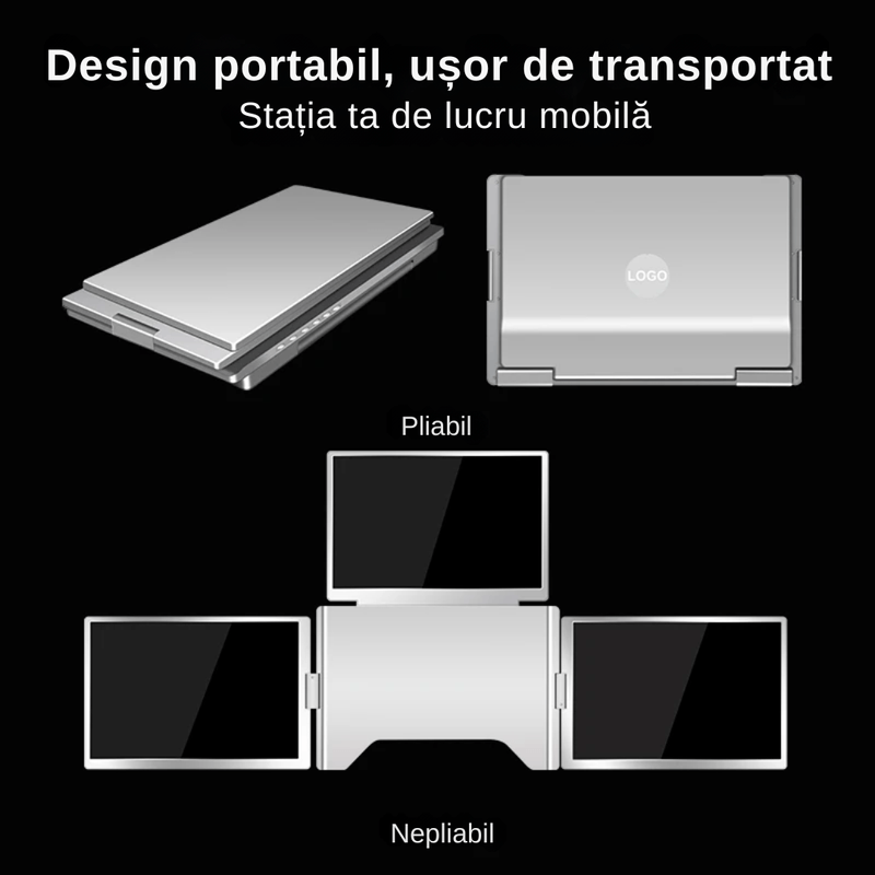 PC, gaming si accesorii - Desktop PC & monitoare - Monitoare - Extensie 3 ecrane pentru laptop, 3*16 inch, full HD, IPS, sRGB 100%, 1920*1200, USB Type-C/USB Type A - Infinity.ro