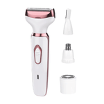 Ingrijire personala si Cosmetice - Aparate & accesorii ingrijire personala - Aparate de ras si tuns - Aparate de ras electrice - Aparat de ras electric 4 in 1, multifunctional, rezistent la apa IPX7, USB Type-C, 5V, 800mAh, alb cu roz, - Infinity.ro