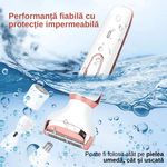 Ingrijire personala si Cosmetice - Aparate & accesorii ingrijire personala - Aparate de ras si tuns - Aparate de ras electrice - Aparat de ras electric 4 in 1, multifunctional, rezistent la apa IPX7, USB Type-C, 5V, 800mAh, alb cu roz, - Infinity.ro