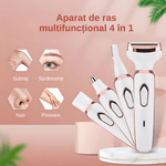 Ingrijire personala si Cosmetice - Aparate & accesorii ingrijire personala - Aparate de ras si tuns - Aparate de ras electrice - Aparat de ras electric 4 in 1, multifunctional, rezistent la apa IPX7, USB Type-C, 5V, 800mAh, alb cu roz, - Infinity.ro