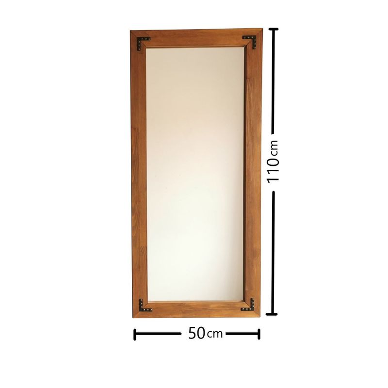 Casa si Gradina - Decoratiuni - Oglinzi - Oglinda, Hanah Home, lemn masiv de pin, nuc, 50x110 cm, 552NOS2125 - Infinity.ro