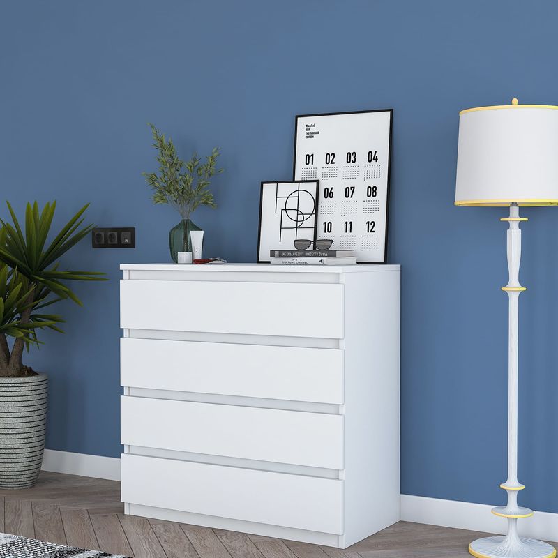 Casa si Gradina - Mobilier - Comode si corpuri - Comode - Comoda, Hanah Home, pal melaminat, alb, 80x47x97.8 cm - Infinity.ro
