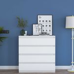 Casa si Gradina - Mobilier - Comode si corpuri - Comode - Comoda, Hanah Home, pal melaminat, alb, 80x47x97.8 cm - Infinity.ro