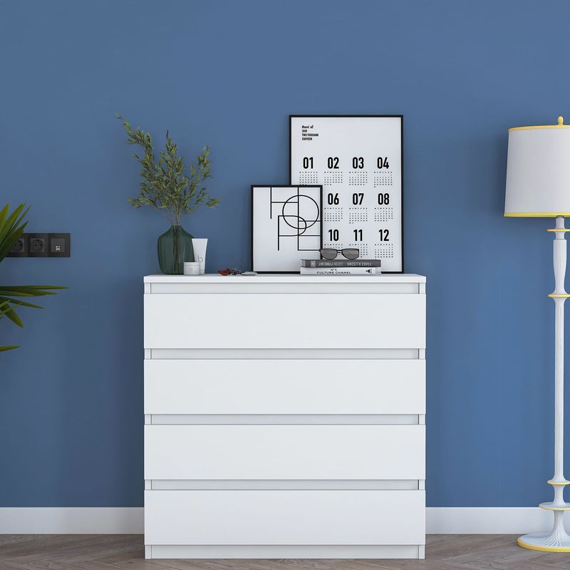 Casa si Gradina - Mobilier - Comode si corpuri - Comode - Comoda, Hanah Home, pal melaminat, alb, 80x47x97.8 cm - Infinity.ro