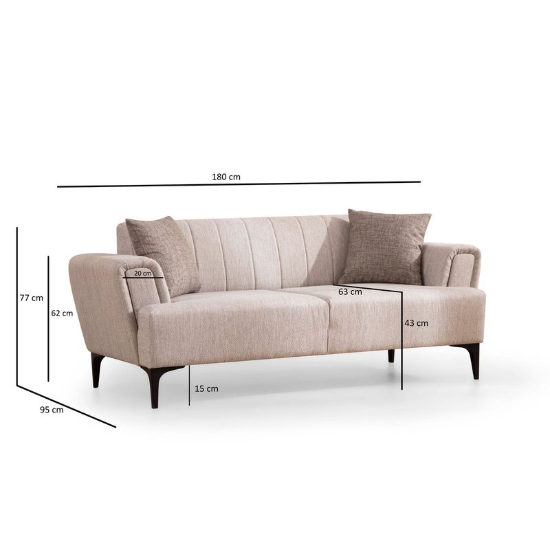 Casa si Gradina - Mobilier - Canapele si coltare - Canapele - Canapea 2 locuri, Atelier Del Sofa, lemn fag si pal, bej, 180x95x77 cm - Infinity.ro