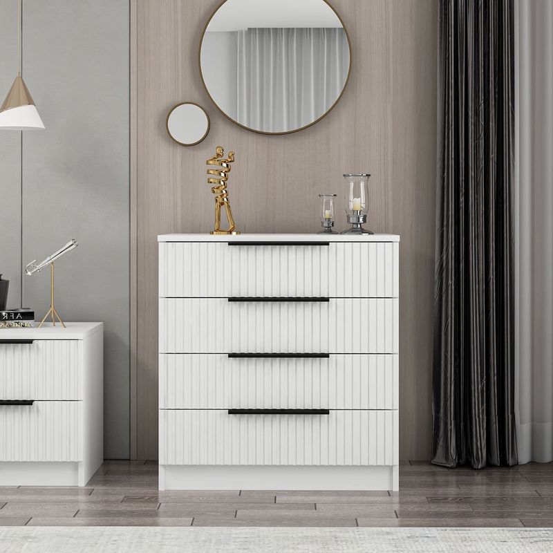 Casa si Gradina - Mobilier - Comode si corpuri - Comode - Comoda, Hanah Home, pal melaminat, alb, 72x42x77 cm, 506MNR1521 - Infinity.ro