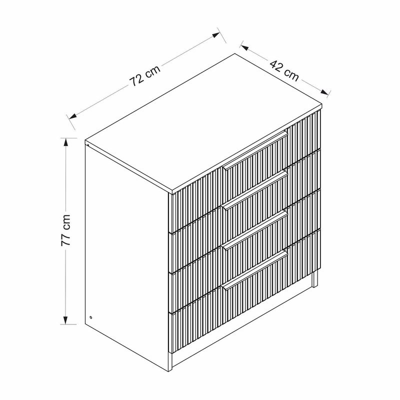 Casa si Gradina - Mobilier - Comode si corpuri - Comode - Comoda, Hanah Home, pal melaminat, alb, 72x42x77 cm, 506MNR1521 - Infinity.ro