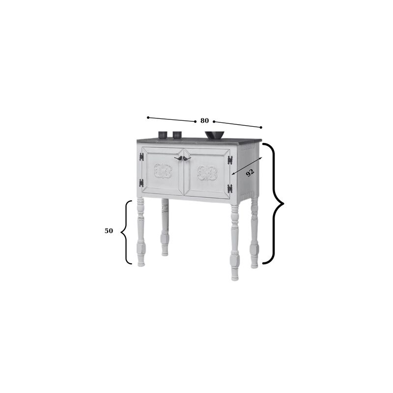 Casa si Gradina - Mobilier - Comode si corpuri - Comode - Comoda, Hanah Home, mdf, alb, 82x40x92 cm - Infinity.ro