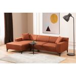 Casa si Gradina - Mobilier - Canapele si coltare - Coltare - Coltar, Hanah Home, lemn de fag si pal, portocaliu, 145x250x77 cm, 560ARE1601 - Infinity.ro