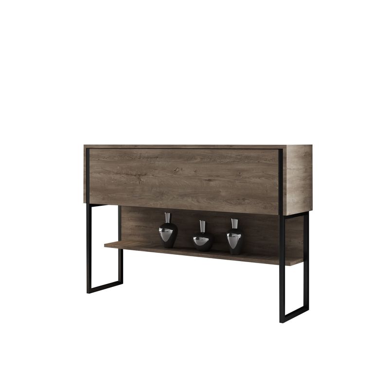 Casa si Gradina - Mobilier - Comode si corpuri - Comode - Comoda, Hanah Home, pal melaminat, negru si nuc, 120x80x30 cm - Infinity.ro