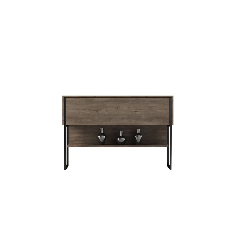 Casa si Gradina - Mobilier - Comode si corpuri - Comode - Comoda, Hanah Home, pal melaminat, negru si nuc, 120x80x30 cm - Infinity.ro