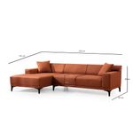 Casa si Gradina - Mobilier - Canapele si coltare - Coltare - Coltar, Hanah Home, lemn de fag si pal, portocaliu, 145x250x77 cm, 560ARE1601 - Infinity.ro