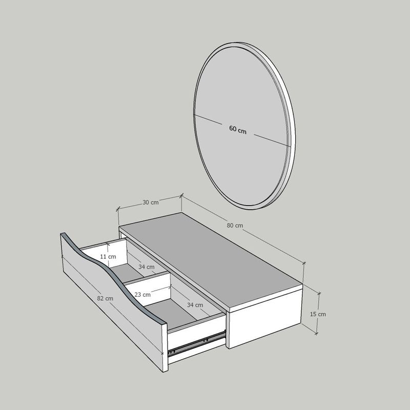 Casa si Gradina - Mobilier - Comode si corpuri - Comode - Comoda, Hanah Home, pal melaminat, nuc, 82x30x15 cm - Infinity.ro