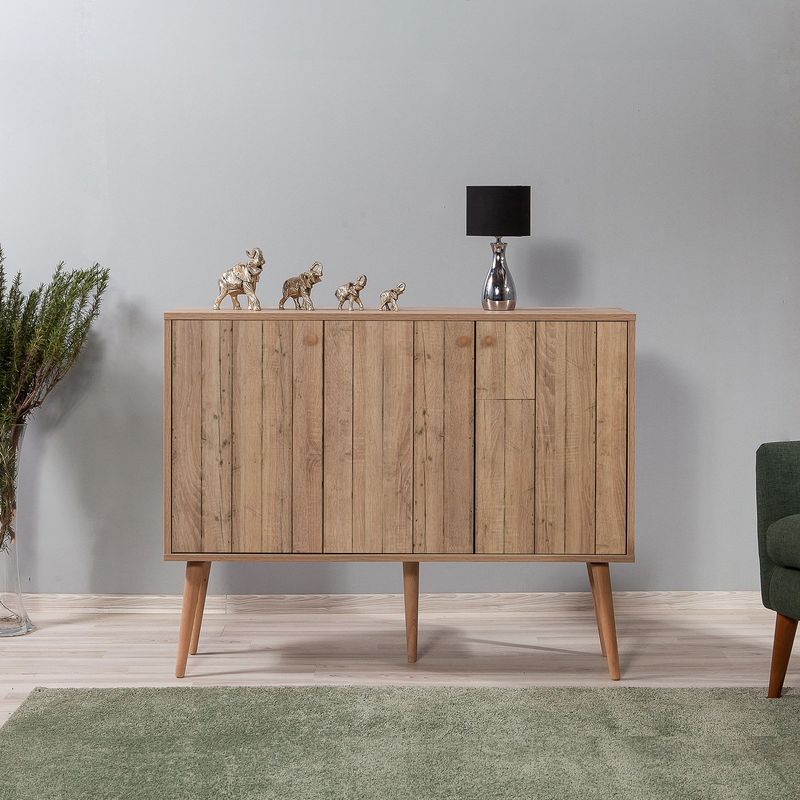 Casa si Gradina - Mobilier - Comode si corpuri - Console - Consola, Hanah Home, pal melaminat, stejar sonoma, 120x36x90 cm, 863SPH3940 - Infinity.ro