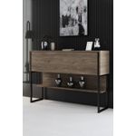 Casa si Gradina - Mobilier - Comode si corpuri - Comode - Comoda, Hanah Home, pal melaminat, negru si nuc, 120x80x30 cm - Infinity.ro