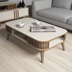 Casa si Gradina - Mobilier - Seturi de mobilier - Seturi living - Set mobilier living, Hanah Home, pal melaminat, crem, 845HCT5221 - Infinity.ro