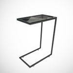 Casa si Gradina - Mobilier - Mese si birouri - Mese living - Masuta laterala, Hanah Home, panou de particule cu melamina si sticla, antracit, 46x26x62 cm - Infinity.ro