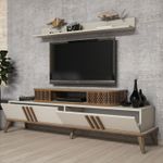 Casa si Gradina - Mobilier - Seturi de mobilier - Seturi living - Set mobilier living, Hanah Home, pal melaminat, crem, 845HCT5221 - Infinity.ro