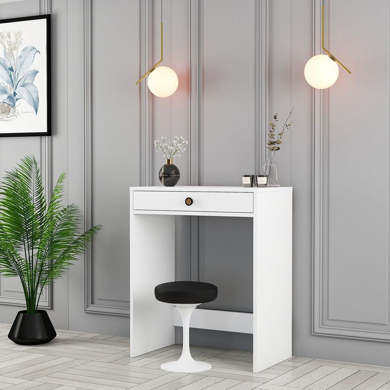 Casa si Gradina - Mobilier - Comode si corpuri - Masute de toaleta - Masa de machiaj, Hanah Home, panou de particule cu melamina, alb, 70x84.7x40 cm - Infinity.ro