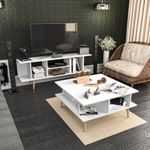 Casa si Gradina - Mobilier - Mese si birouri - Masute de cafea - Masuta de cafea, Hanah Home, pal melaminat, alb, 89x89x44 cm - Infinity.ro