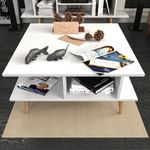 Casa si Gradina - Mobilier - Mese si birouri - Masute de cafea - Masuta de cafea, Hanah Home, pal melaminat, alb, 89x89x44 cm - Infinity.ro