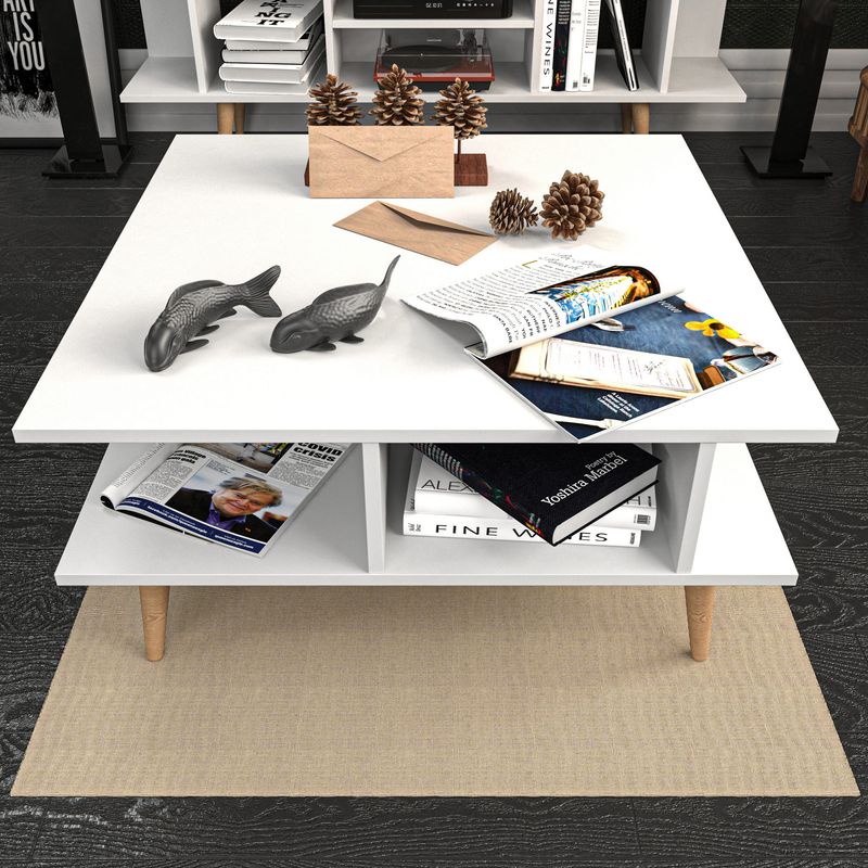 Casa si Gradina - Mobilier - Mese si birouri - Masute de cafea - Masuta de cafea, Hanah Home, pal melaminat, alb, 89x89x44 cm - Infinity.ro