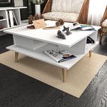 Casa si Gradina - Mobilier - Mese si birouri - Masute de cafea - Masuta de cafea, Hanah Home, pal melaminat, alb, 89x89x44 cm - Infinity.ro