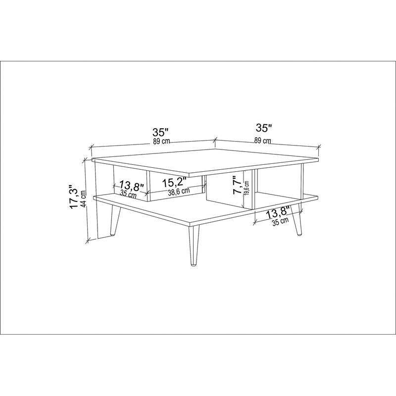 Casa si Gradina - Mobilier - Mese si birouri - Masute de cafea - Masuta de cafea, Hanah Home, pal melaminat, alb, 89x89x44 cm - Infinity.ro