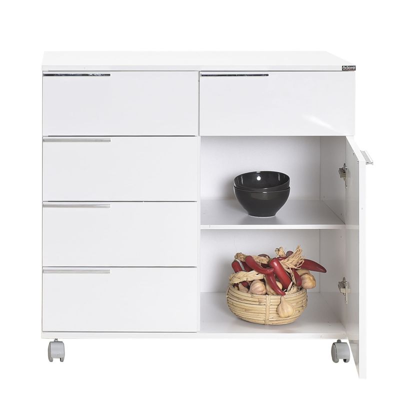 Casa si Gradina - Mobilier - Comode si corpuri - Corpuri bucatarie - Dulap multifunctional, Hanah Home, PAL melaminat, alb, 85x44x81 cm - Infinity.ro