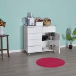Casa si Gradina - Mobilier - Comode si corpuri - Corpuri bucatarie - Dulap multifunctional, Hanah Home, PAL melaminat, alb, 85x44x81 cm - Infinity.ro