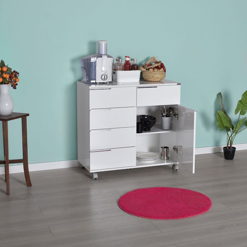 Casa si Gradina - Mobilier - Comode si corpuri - Corpuri bucatarie - Dulap multifunctional, Hanah Home, PAL melaminat, alb, 85x44x81 cm - Infinity.ro